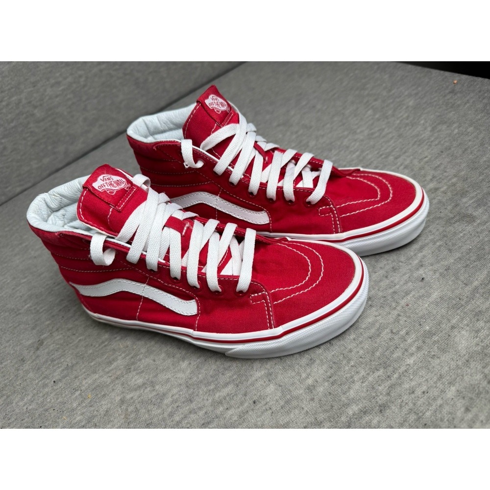 Vans Sk8-Hi Top Original | Unisex Classic Skate Shoes Red | Mens‎ 6.5 Women's 8